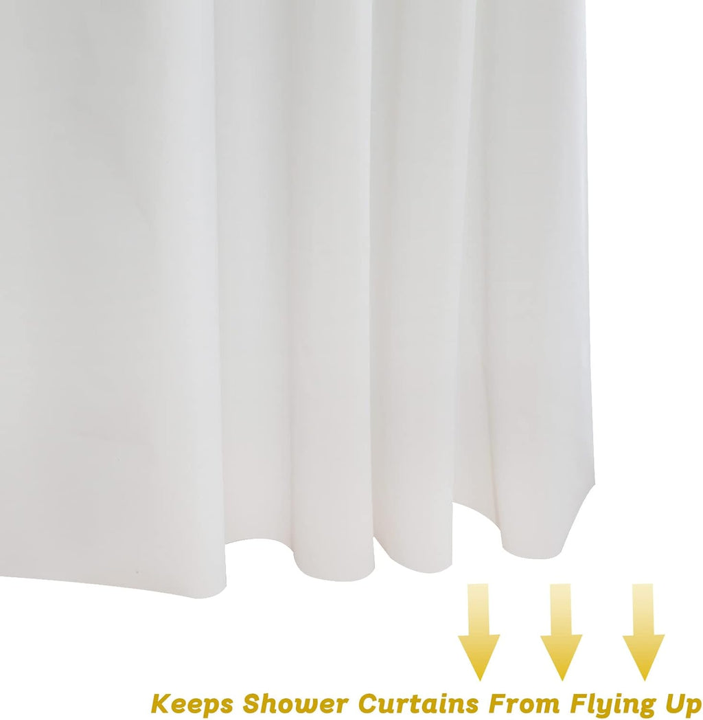 White Hook Free PEVA Shower Curtain Liner