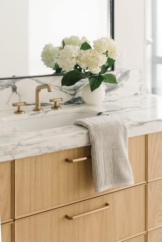 Light Grey Ribbed Bamboo Hand Towel Set