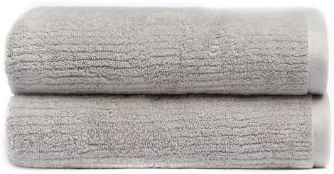 Light Grey Ribbed Bamboo Hand Towel Set