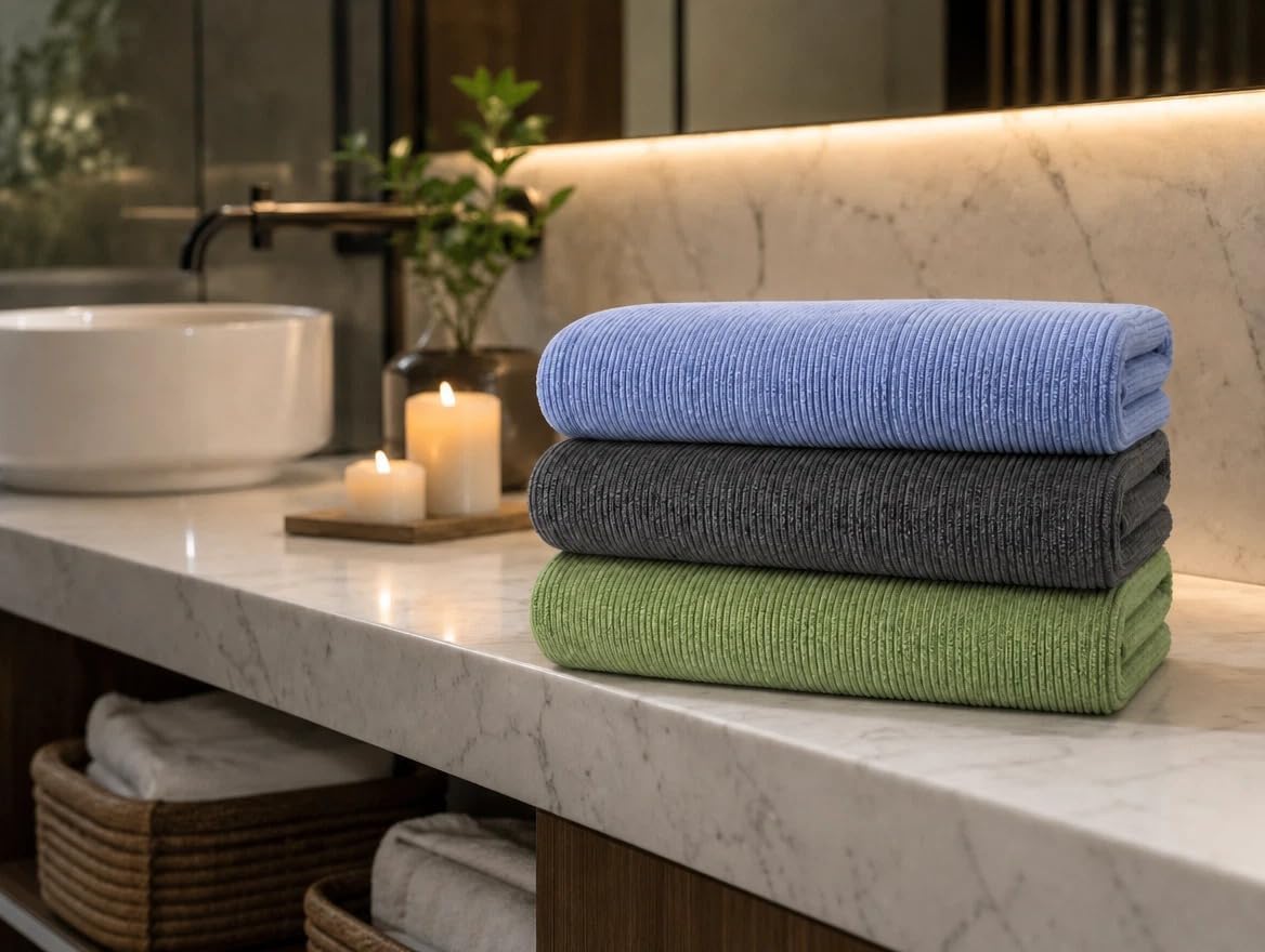 Multi-Colored Zero Twist Cotton Bath Towel Set