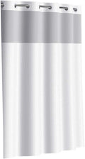 Bright White Hookless Fabric Shower Curtain Set