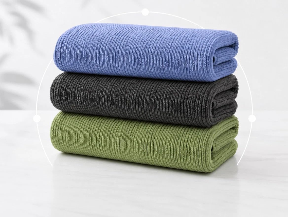 Multi-Colored Zero Twist Cotton Bath Towel Set