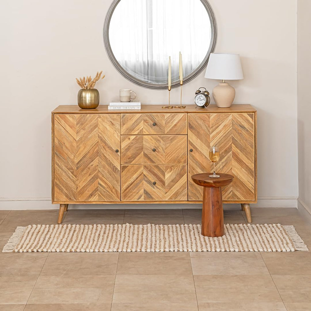 Hand Woven Cotton Jute Runner Rug