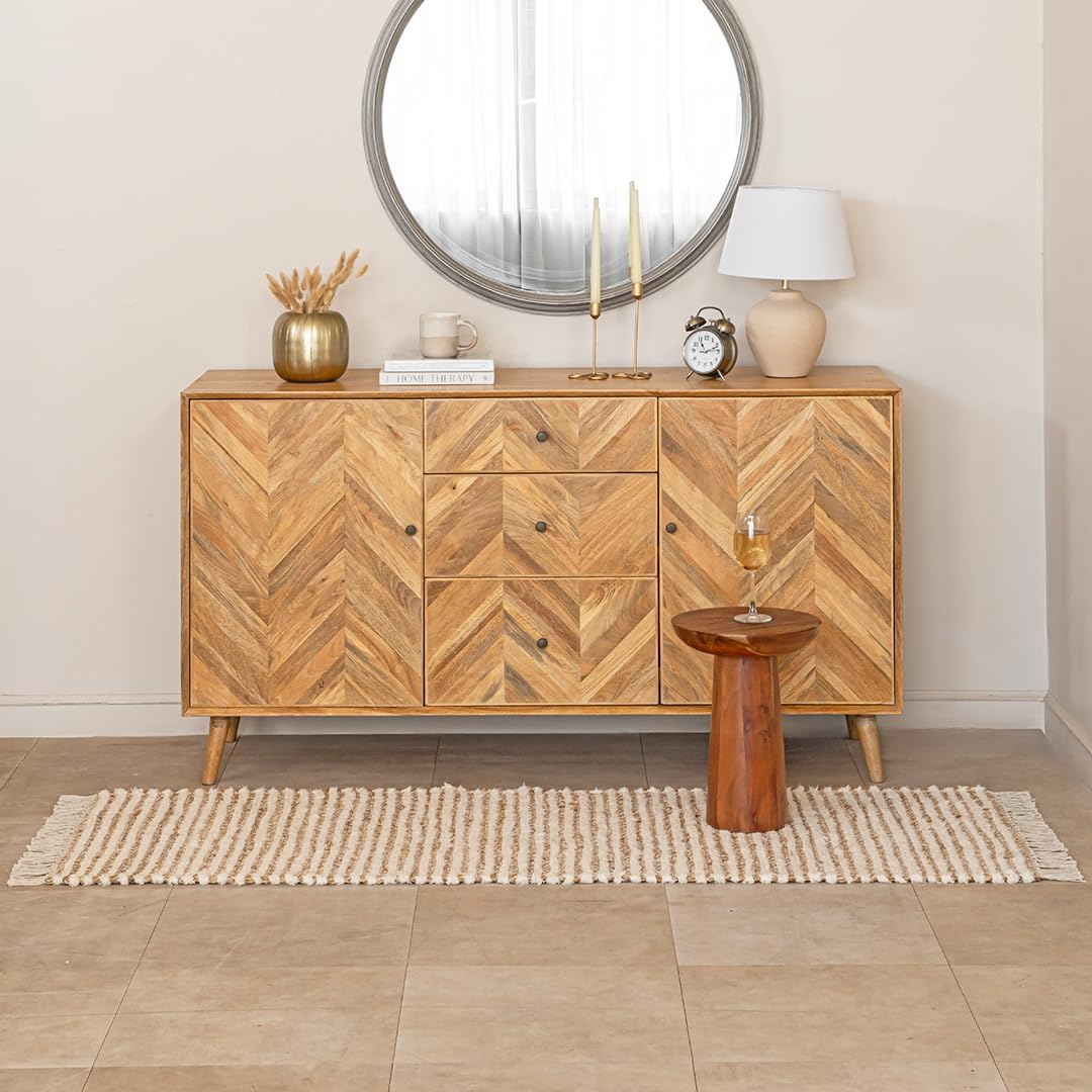 Hand Woven Cotton Jute Runner Rug