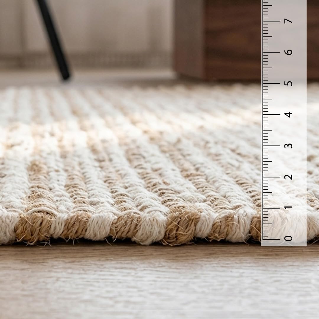 Hand Woven Cotton Jute Runner Rug