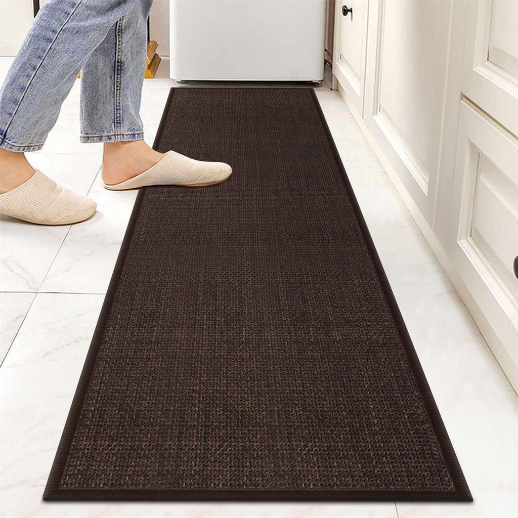 Deep Brown Jute Kitchen Runner Rug