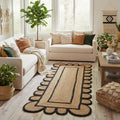 Scalloped Border Jute Runner Rug