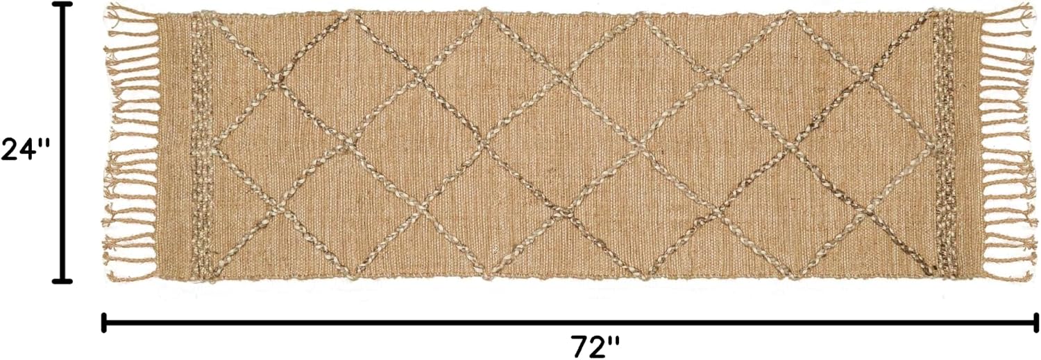 Geometric Trellis Jute Runner Rug