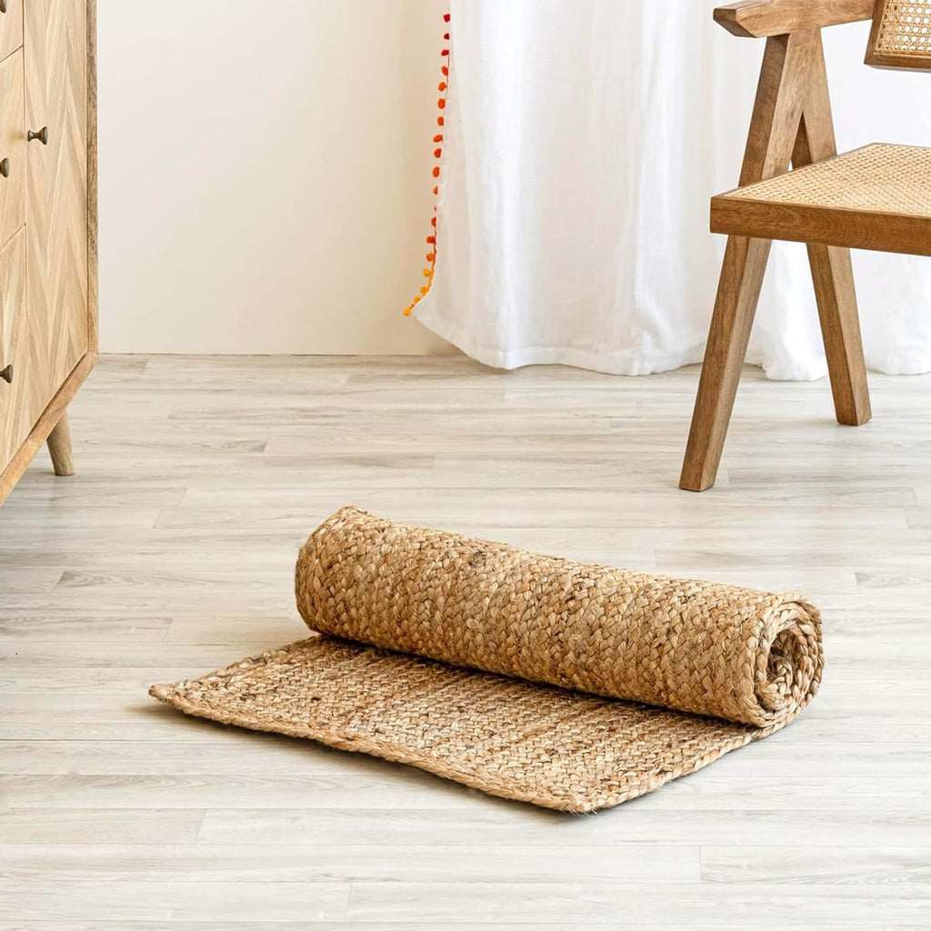 Braided Natural Jute Runner Rug