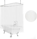 Frosted PEVA Clawfoot Tub Shower Curtain Set