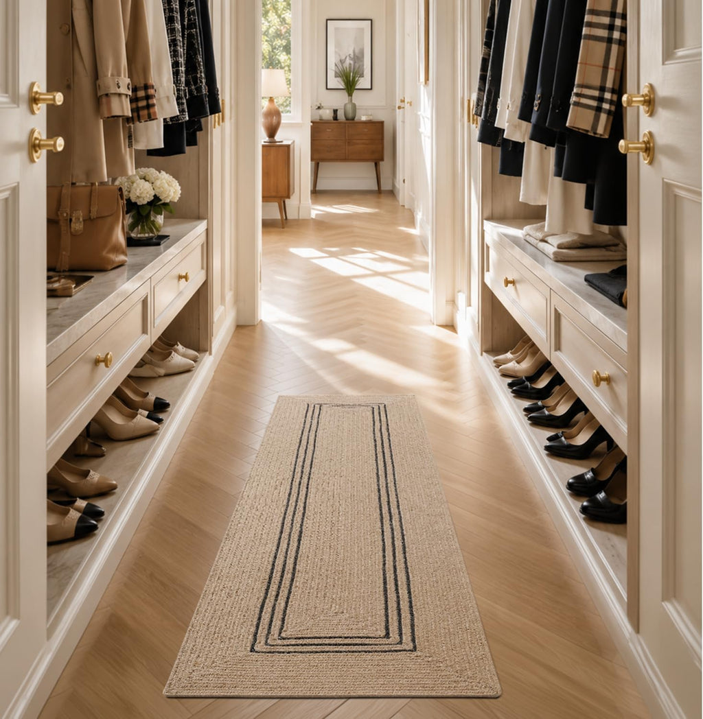 Braided Natural Jute Runner Rug