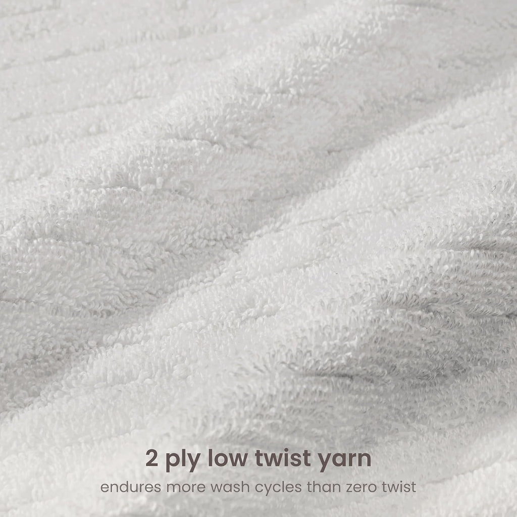 White Organic Cotton Ribbed Towel Set