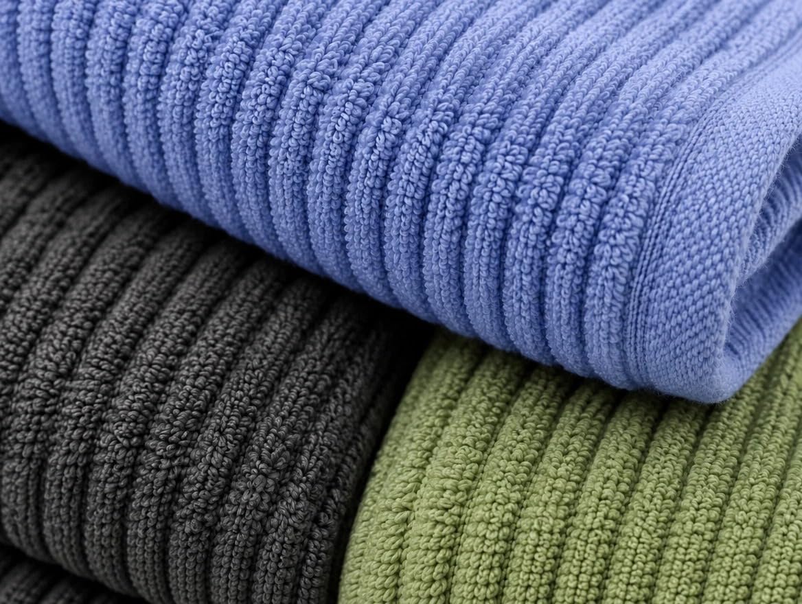 Multi-Colored Zero Twist Cotton Bath Towel Set