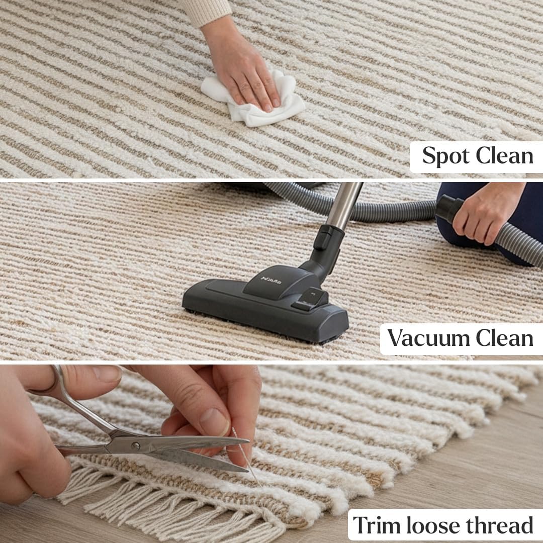 Hand Woven Cotton Jute Runner Rug