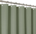 Waffle Weave Sage Green Shower Curtain