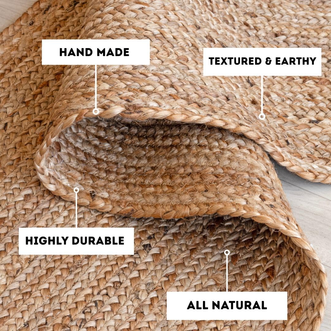 Braided Natural Jute Runner Rug