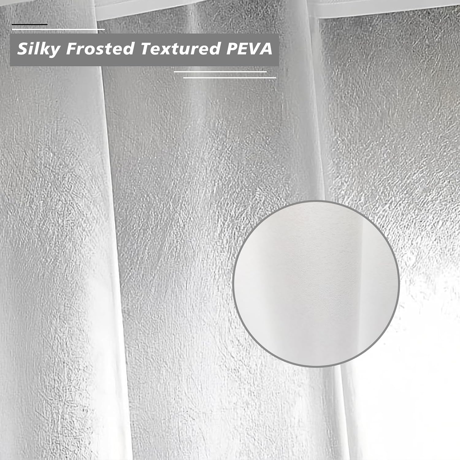 Frosted PEVA Clawfoot Tub Shower Curtain Set