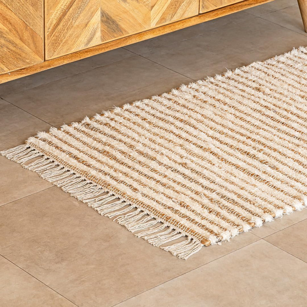 Hand Woven Cotton Jute Runner Rug