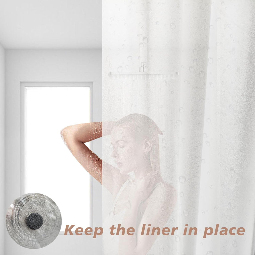 Frosted PEVA Clawfoot Tub Shower Curtain Set