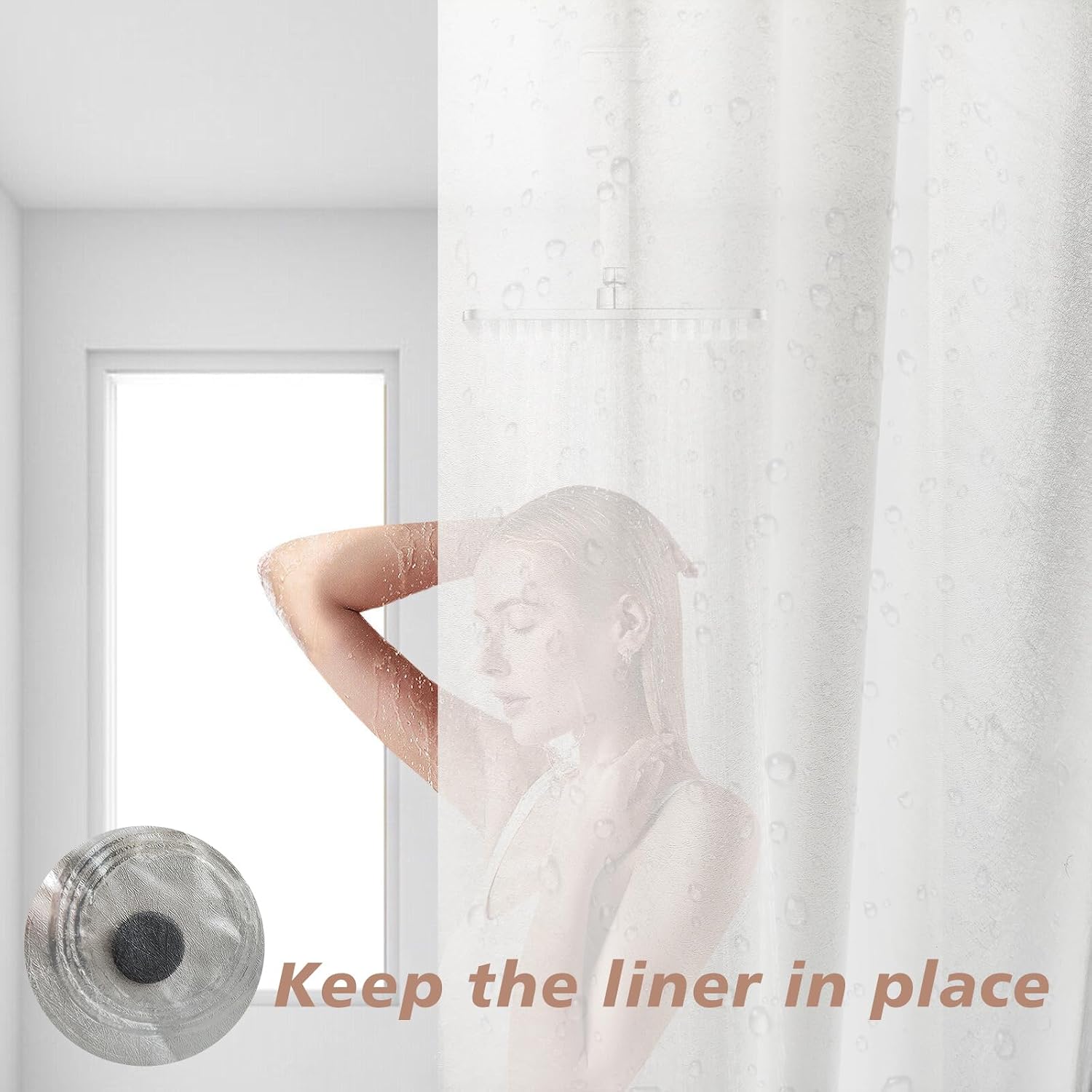 Frosted PEVA Clawfoot Tub Shower Curtain Set