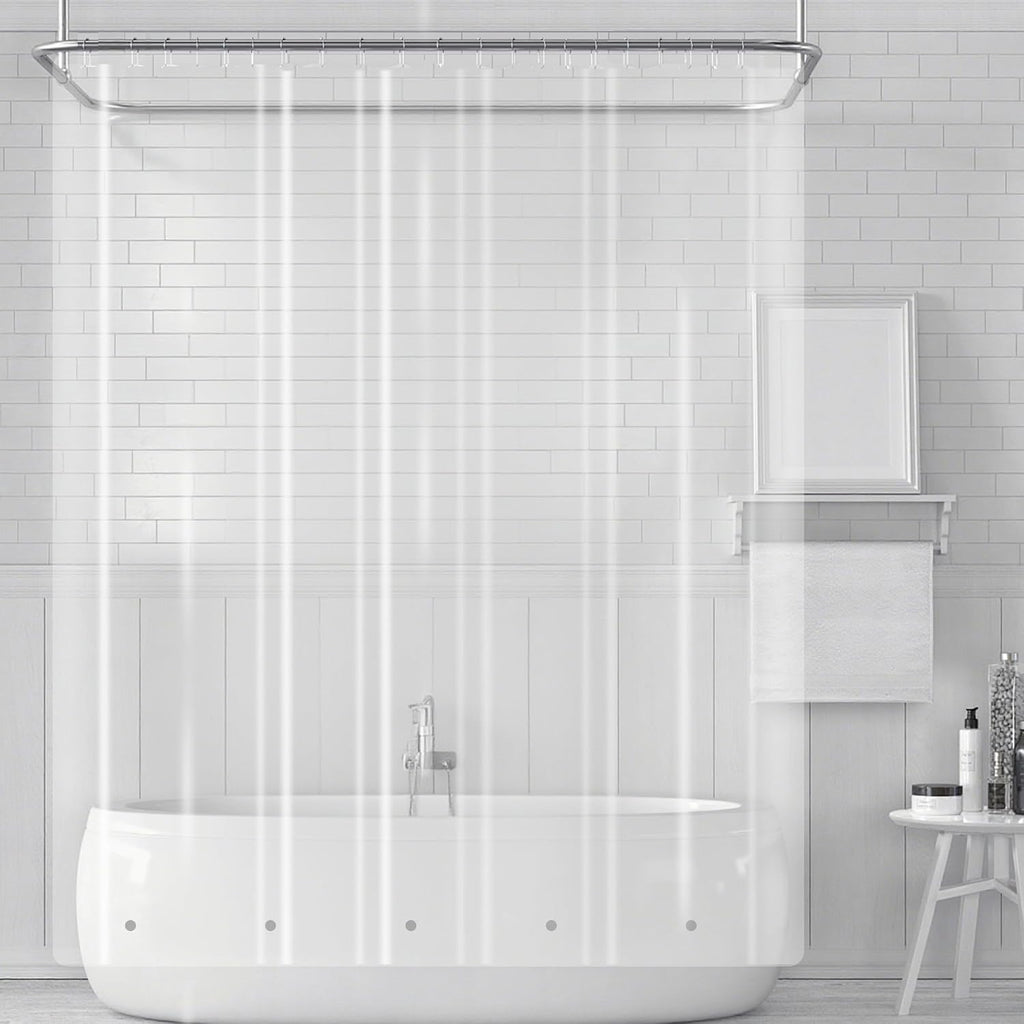 Extra Wide PEVA Clawfoot Tub Shower Curtain Set