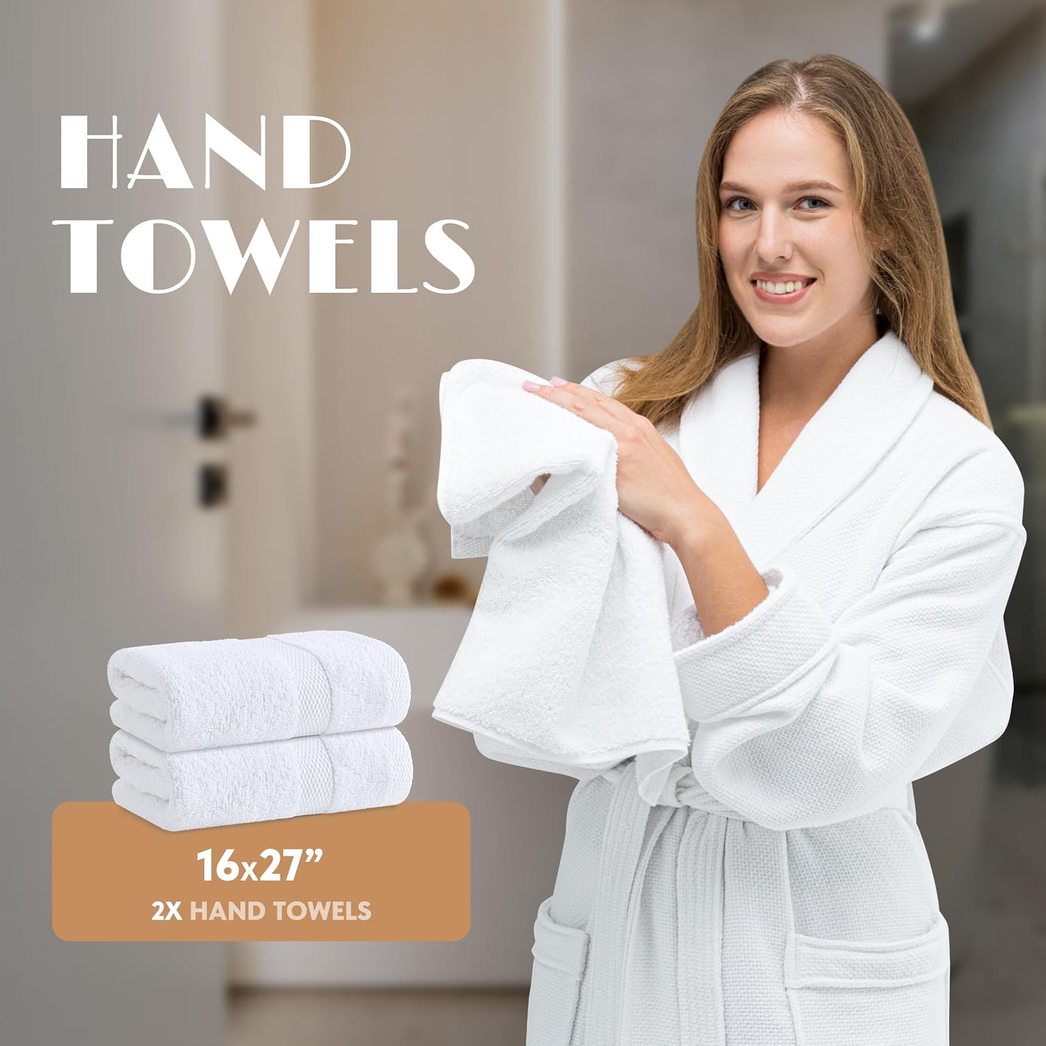 White 6-Piece Cotton Bath Towel Set