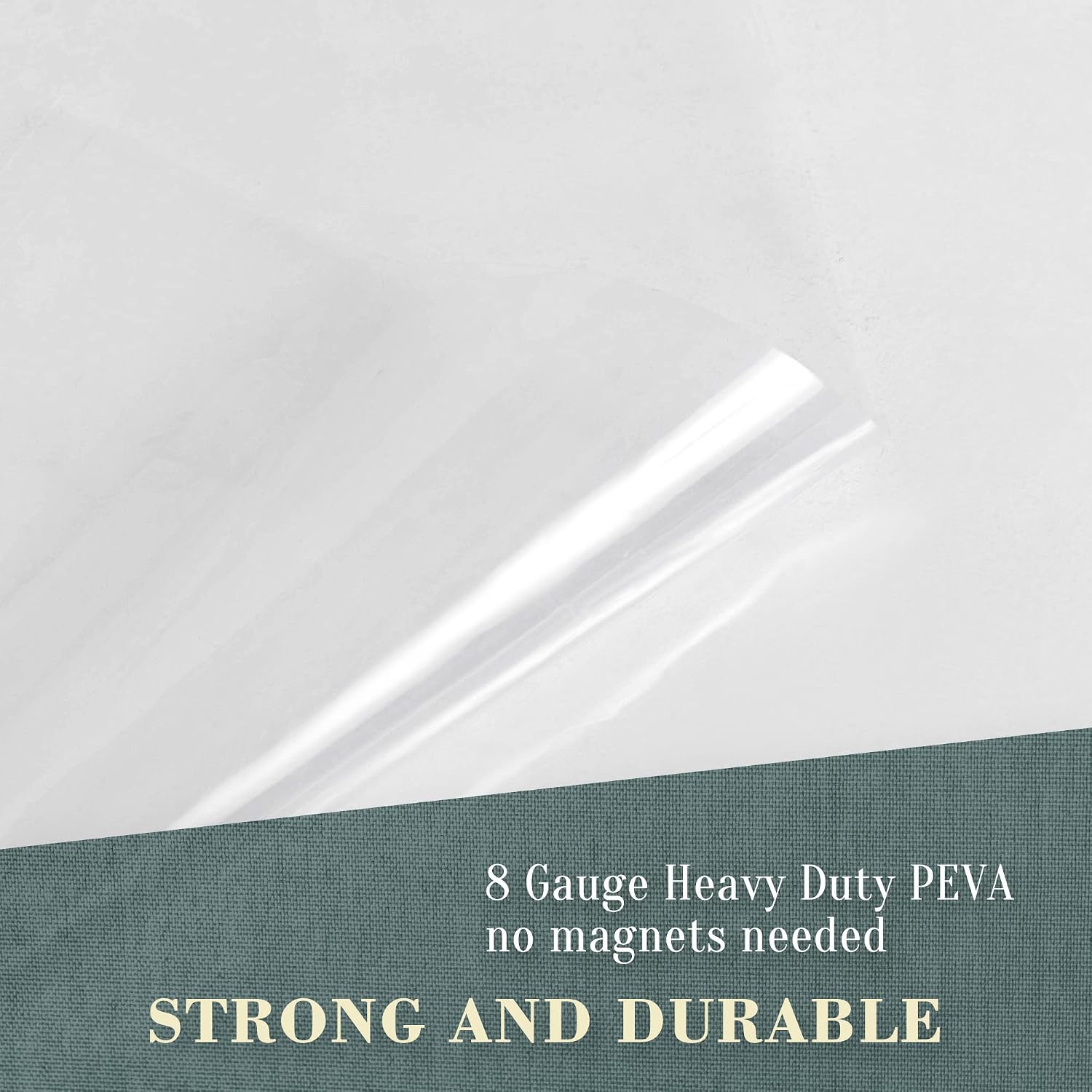 Clear Hookless 8G PEVA Shower Curtain Liner