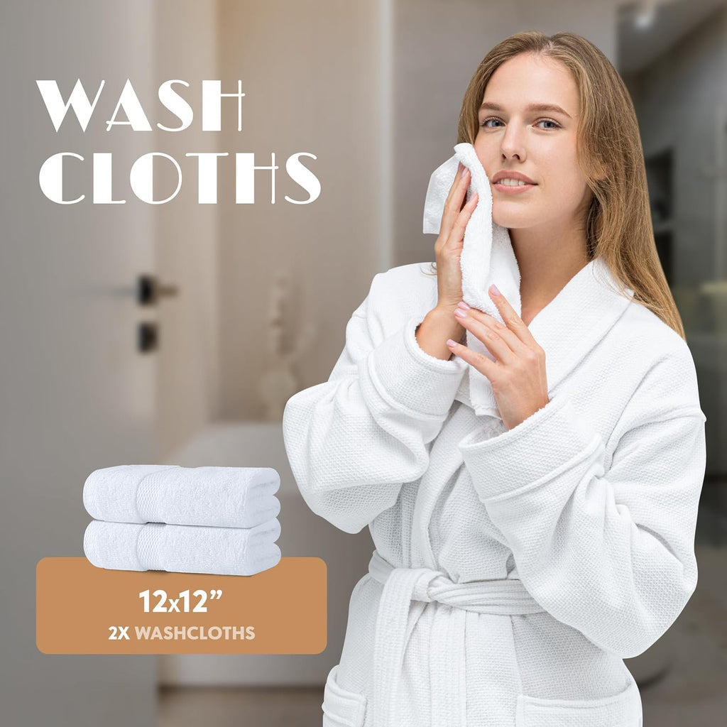 White 6-Piece Cotton Bath Towel Set
