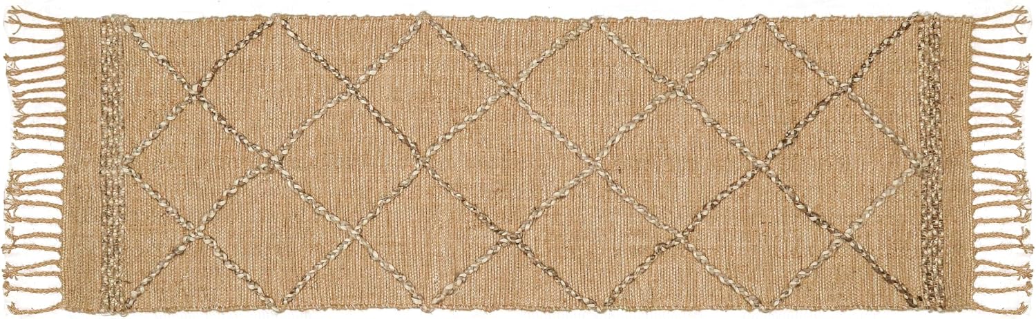 Geometric Trellis Jute Runner Rug