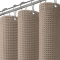 Waffle Weave Beige Fabric Shower Curtain