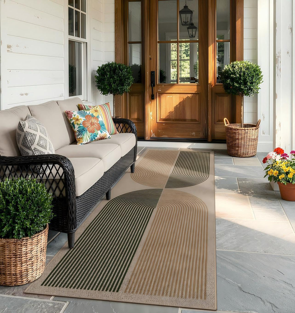 Rainbow Pattern Jute Runner Rug