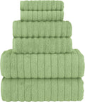 Sage Turkish Cotton Ribbed Towel Set