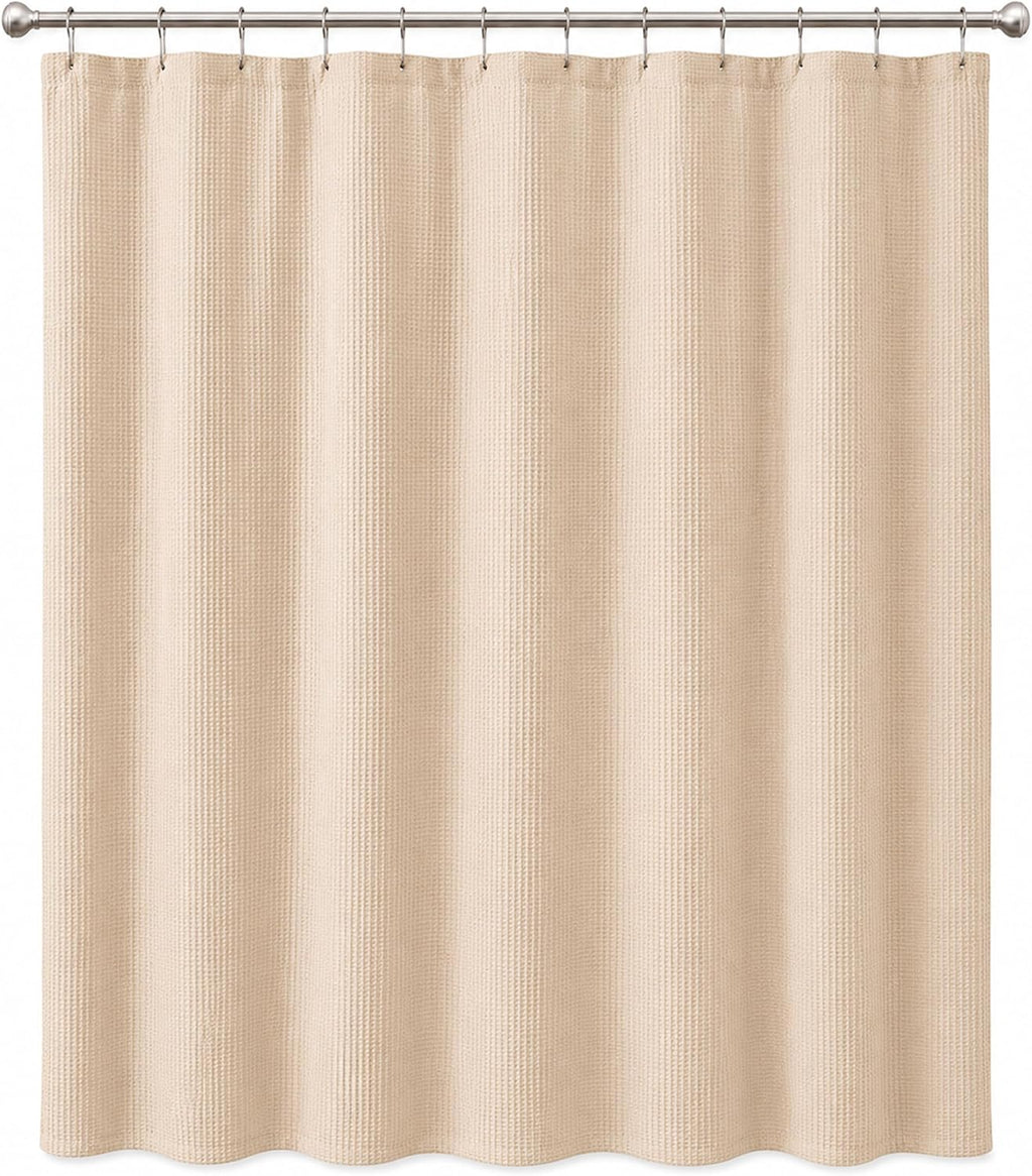 Waffle Weave Fabric Shower Curtain