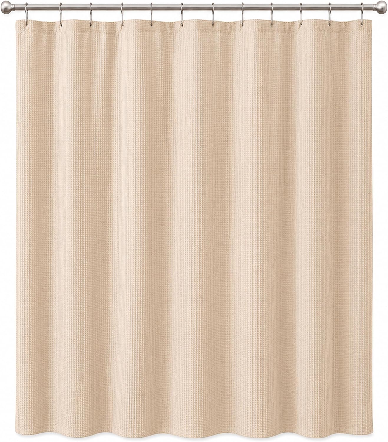 Waffle Weave Fabric Shower Curtain