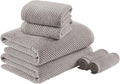 Grey Diagonal Ribbed Zero Twist Cotton Towel Set