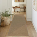 Woven Texture Brown Faux Jute Runner Rug