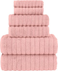 Dusty Rose Turkish Cotton Ribbed Towel Set