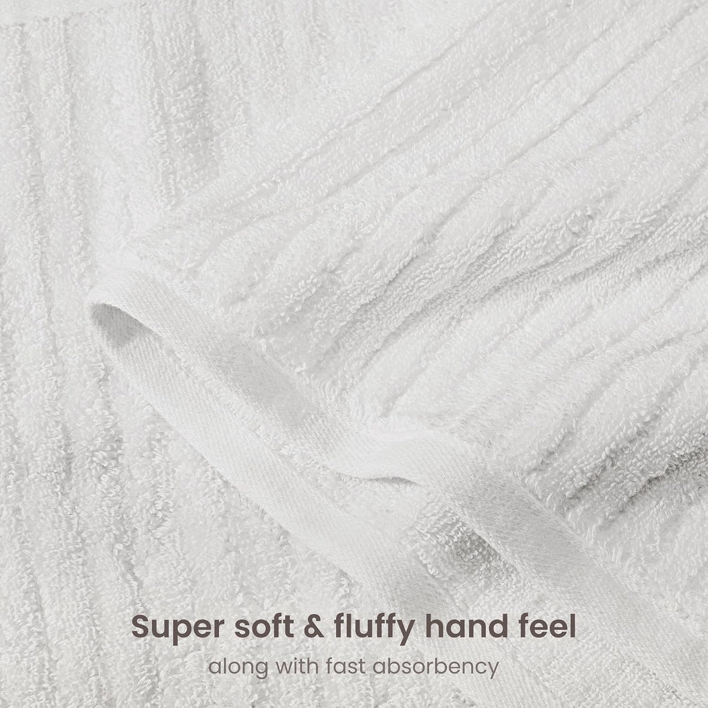 White Organic Cotton Ribbed Towel Set