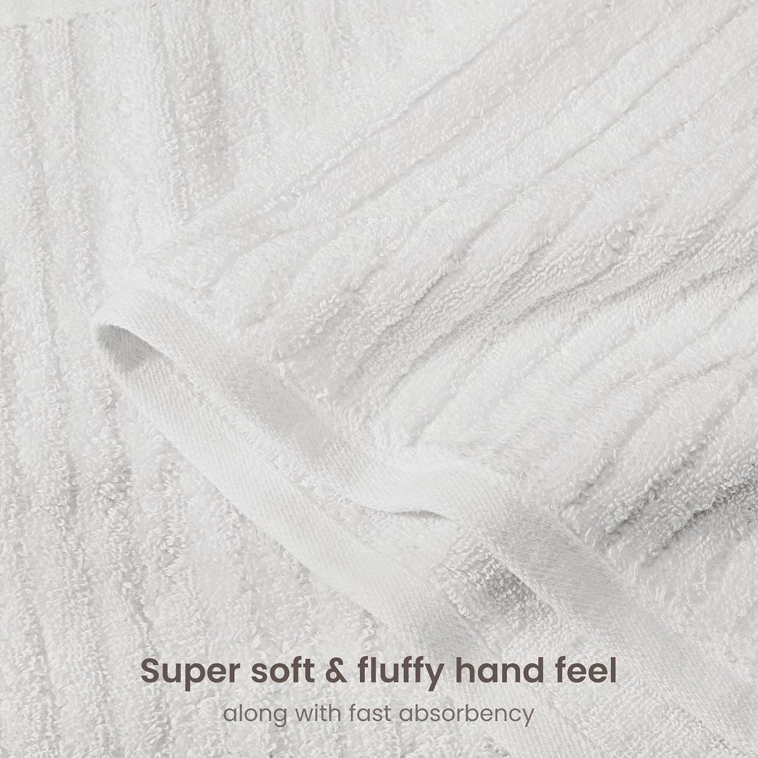 White Organic Cotton Ribbed Towel Set