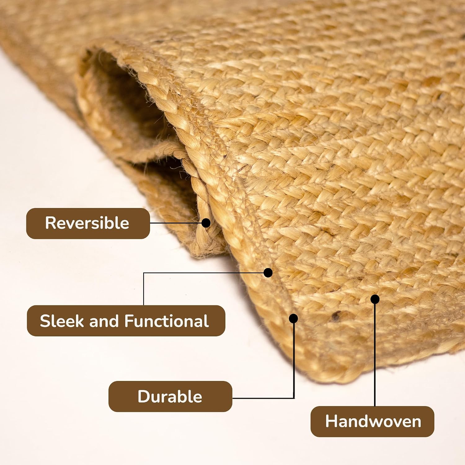 Braided Natural Handwoven Jute Runner Rug