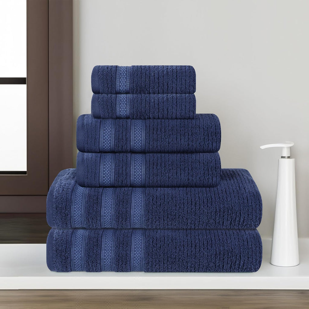 Navy Blue Zero Twist Cotton Towel Set