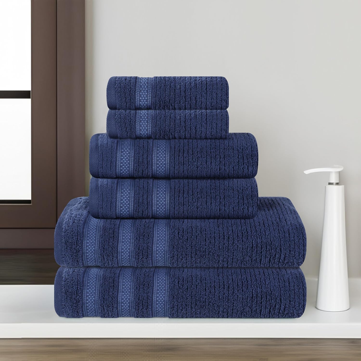 Navy Blue Zero Twist Cotton Towel Set
