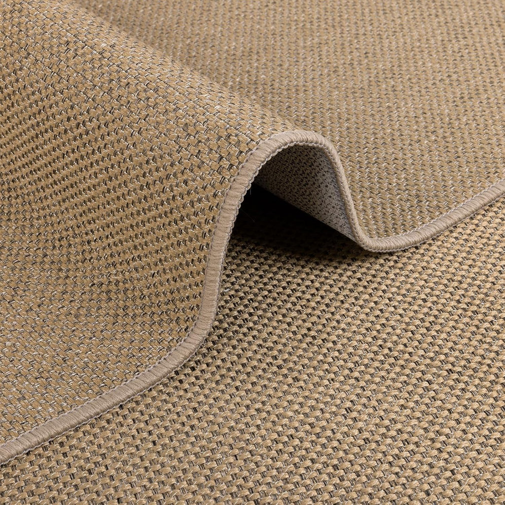 Woven Texture Brown Faux Jute Runner Rug