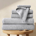 Lunar Rock Organic Cotton Ribbed Towel Set