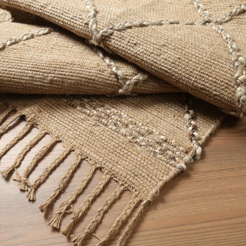 Geometric Trellis Jute Runner Rug