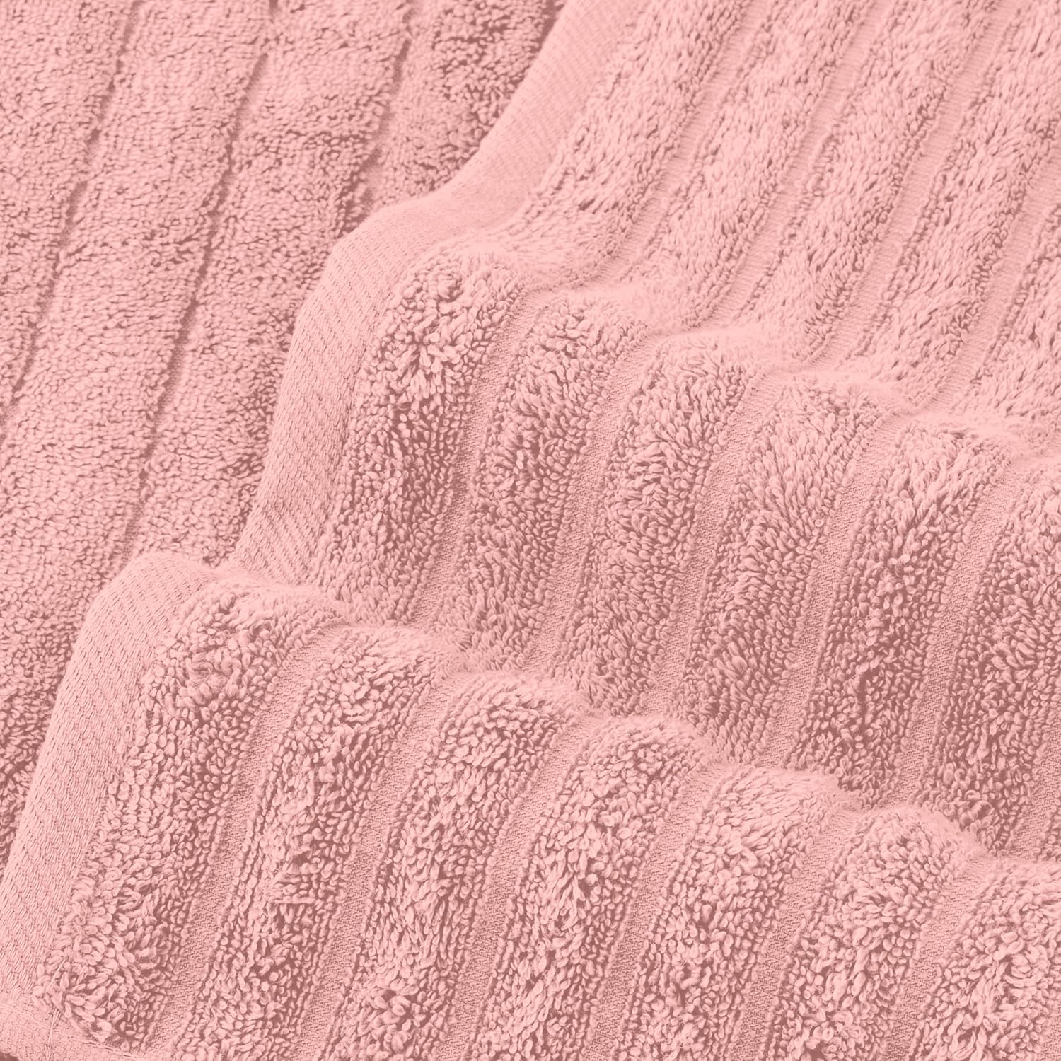 Dusty Rose Turkish Cotton Ribbed Towel Set