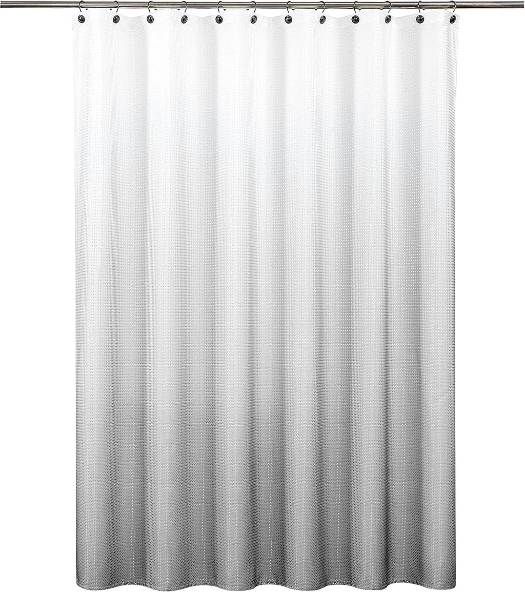 Ombre Grey Waffle Weave Shower Curtain