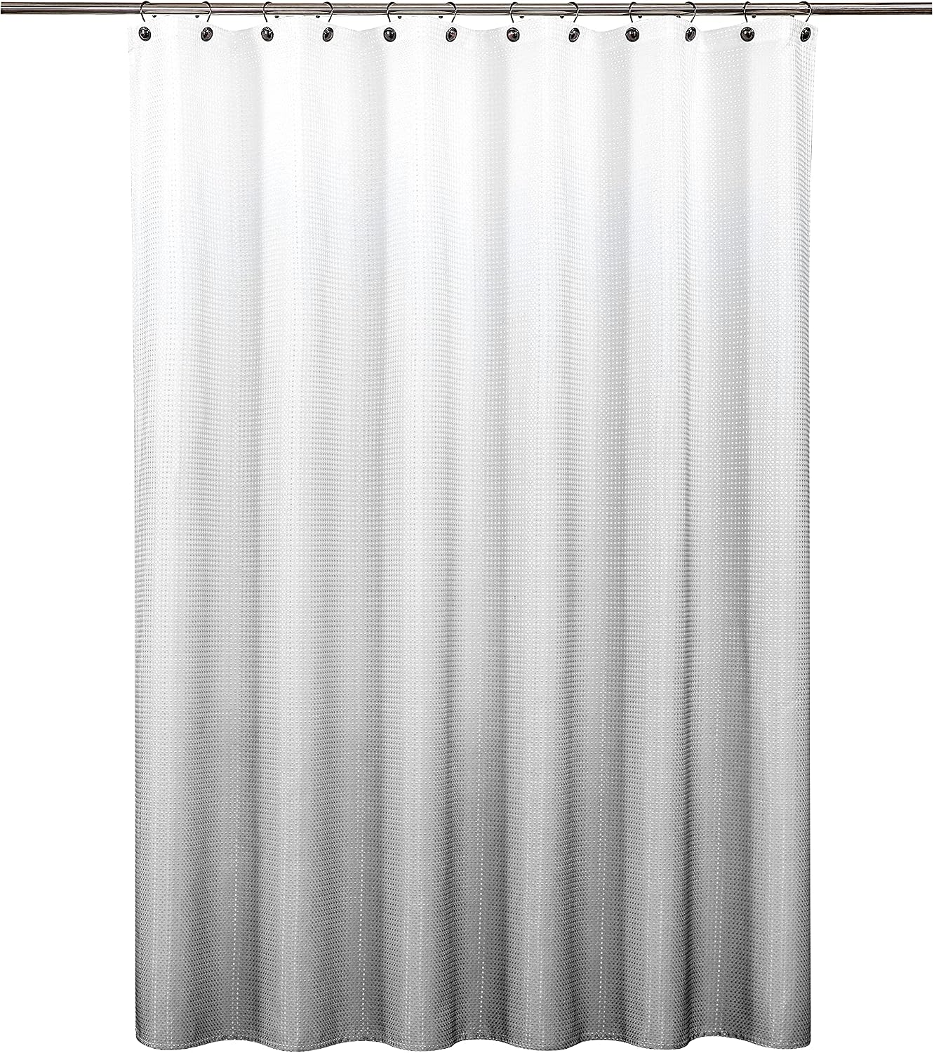 Ombre Grey Waffle Weave Shower Curtain