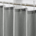 Waffle Grey Fabric Shower Curtain Set