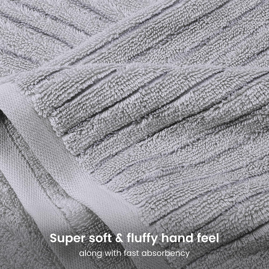 Lunar Rock Organic Cotton Ribbed Towel Set